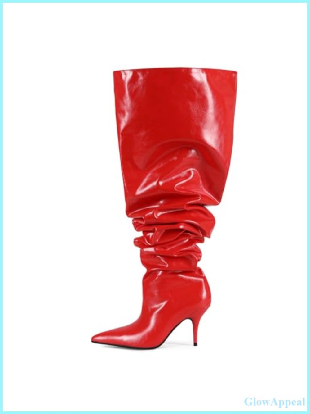 Women's Wide Calf Thigh High Stiletto Heel Pointed Toe Pull On Over the Knee